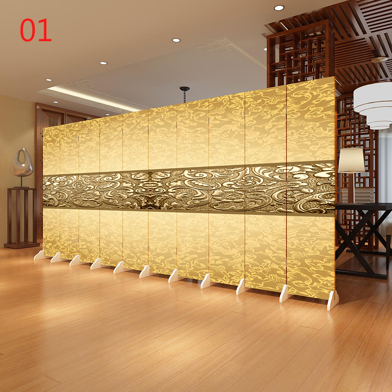 中式木质屏风隔断折叠移动折屏客厅玄关酒店遮挡背景简约墙艺术墙