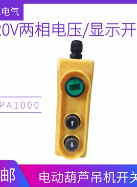 微型家用电动葫芦吊机开关220v两相带电压显示升降机手柄上下开关