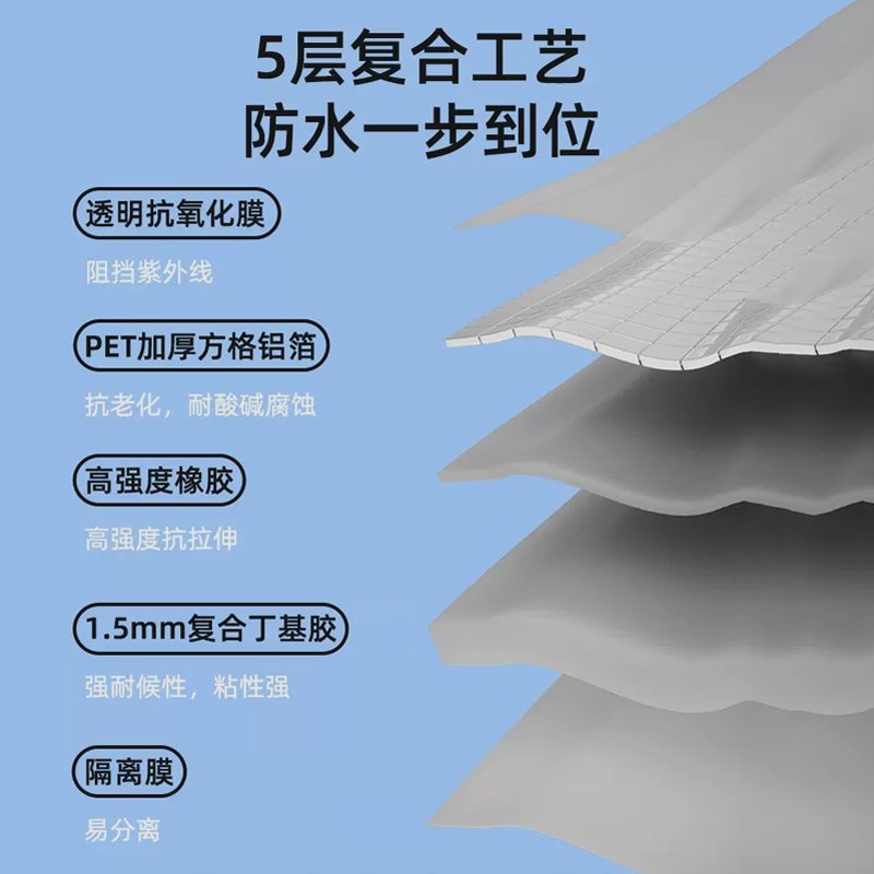 加厚铝箔丁基胶带卷材密封自粘胶条胶带屋顶裂缝补漏耐磨耐高温*