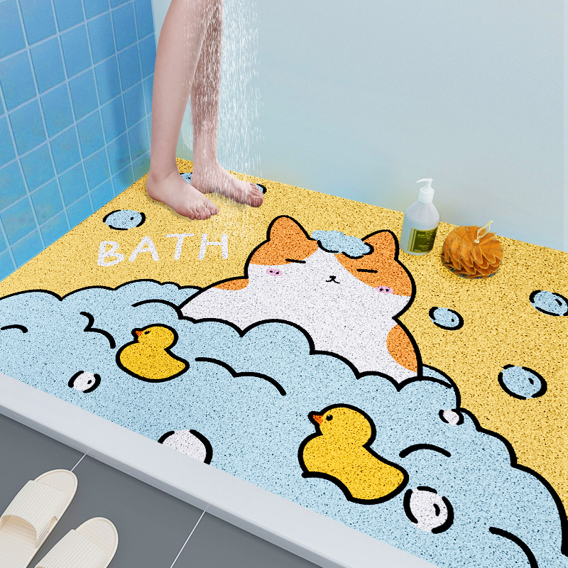 浴室浴缸防滑垫儿童厕所卫生间门口丝圈地垫洗澡间淋浴房踩脚垫