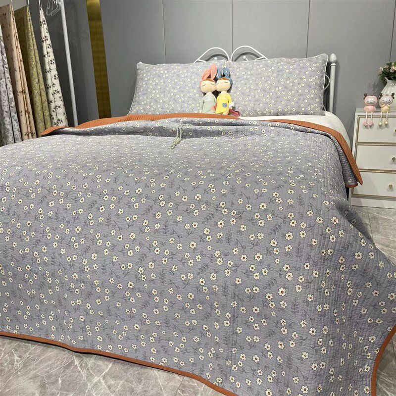 韩式纯棉绗缝小碎花小清新双面水洗床单床盖床垫
