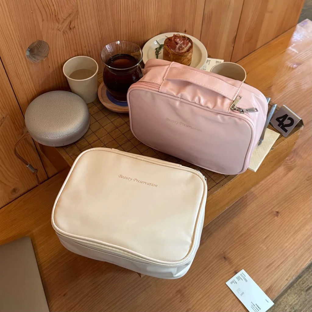 高品质皮质化妆包女大容量收纳护肤品包出差旅行收纳袋防水洗漱包