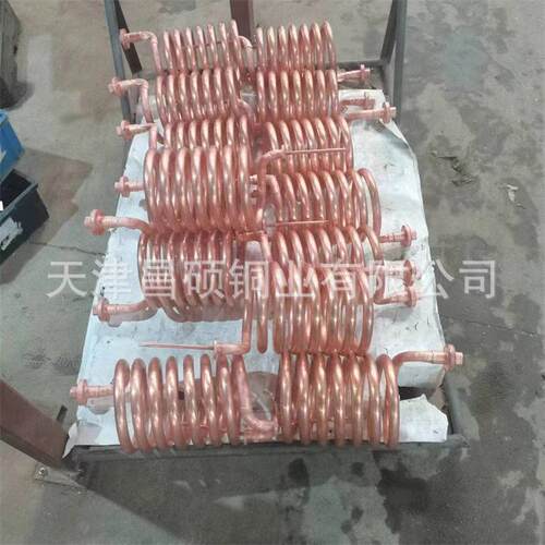 TP2紫铜弯管 6*0.5蛇形扁铜管折弯 铜管压型加工 过水焊接黄铜块