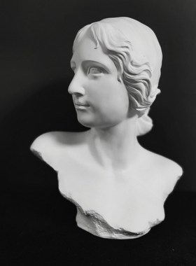 欧式砂岩人物蓝色少女艺术雕像摆件酒店会所售楼部客厅装饰品摆设