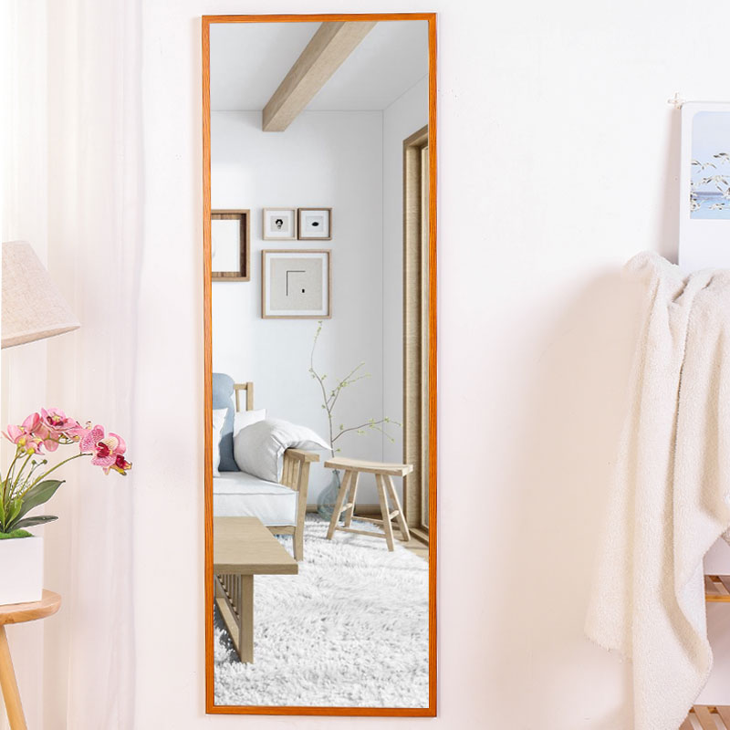 美式穿衣镜壁挂新中式全身镜子贴墙实木家用轻奢试衣镜挂墙落地镜