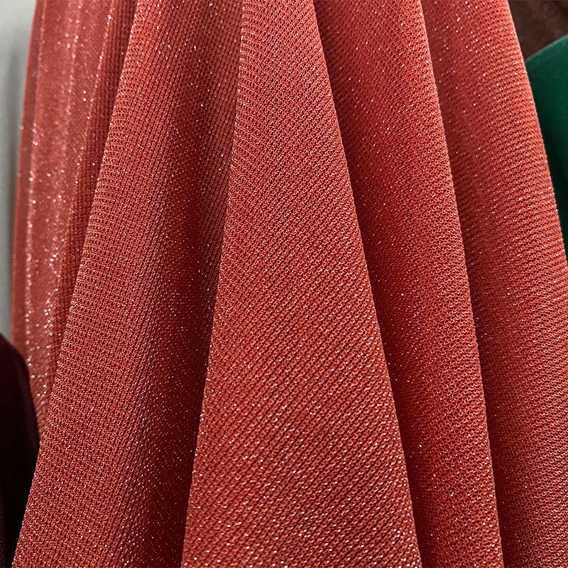 闪光织银丝网纱针织 春夏爽滑弹力打底衫柔软t恤连衣裙服装布面料