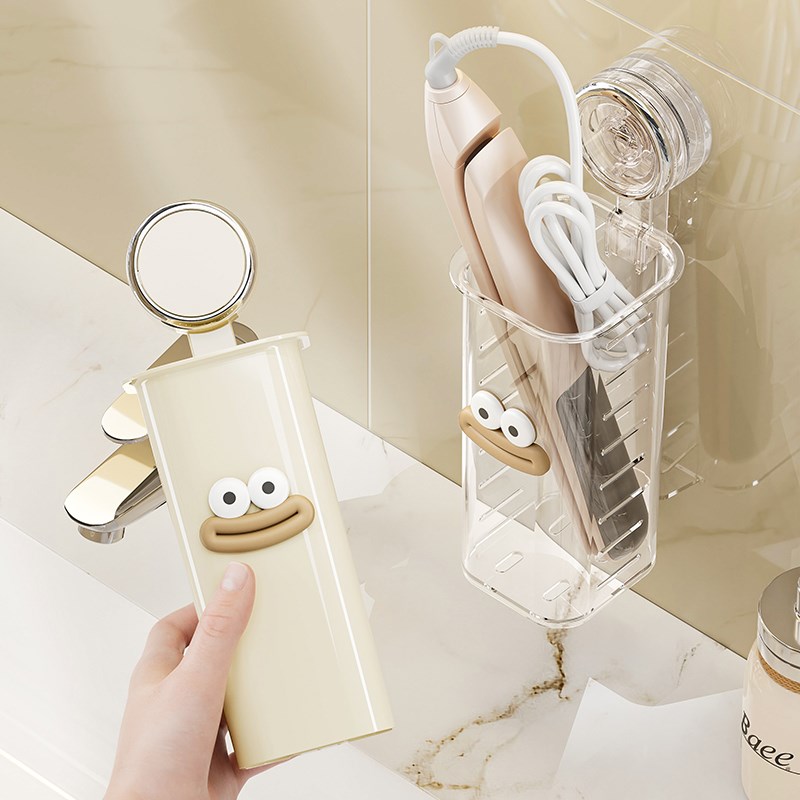 吸盘卷发棒收纳架壁挂式免打孔卫生间洗漱台墙上直发梳夹板置物架