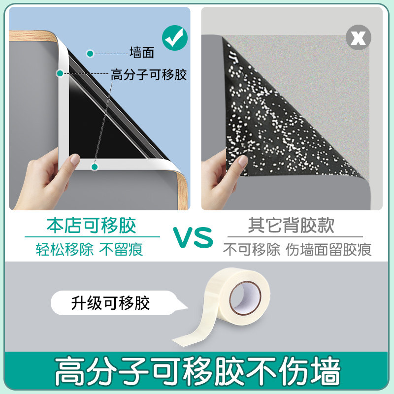 黑板墙贴家用儿童磁性贴纸可移除不伤墙教学白板墙贴软白板贴小黑