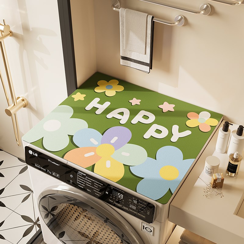 滚筒洗衣机盖垫防水pvc防晒罩冰箱防尘盖布床头柜垫子台面保护垫