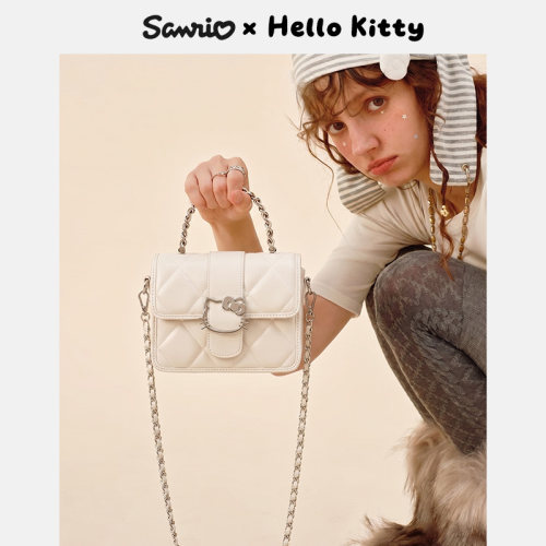 HelloKitty凯蒂猫手提斜挎小方包链条单肩小香风女生时尚百搭包包