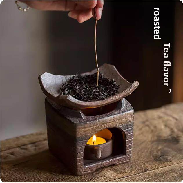 皇家陶瓷焙茶炉小型粗陶茶叶提香炒茶器烘焙炉烤茶炉醒茶器单瓦片