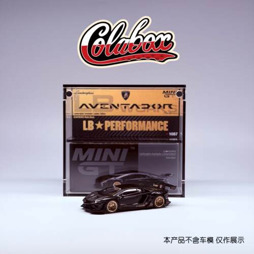MINIGT 1087 LBWK兰博基尼埃文塔多 黑 1:64精品亚克力展示防尘盒