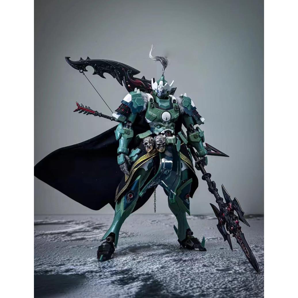 摩动核威远式披风头发改件机甲模型长枪长矛方天画戟武器国风配件