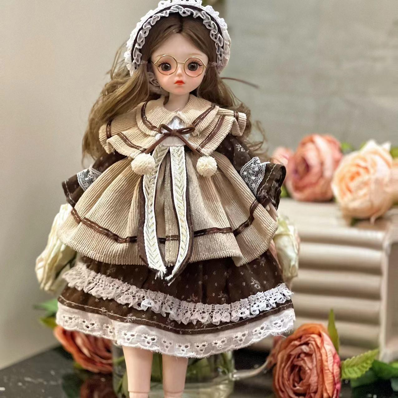 bjd6分娃衣服30厘米女孩玩具玩偶公仔换装洋娃娃连衣裙套装洛丽塔