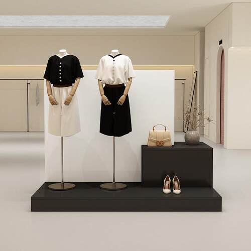 服装店橱窗展示台女装店鞋包陈列柜中岛流水台现代简约模特展示柜