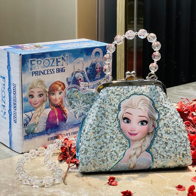 儿童包包冰雪公主奇缘时尚女童珠片斜挎包可爱卡通小包手提包潮