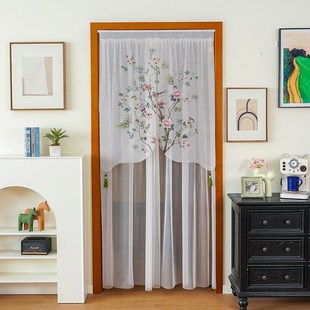 欧式门帘卧室房间家用纱帘新款四季通用门帘子免打孔隔断装饰帘子