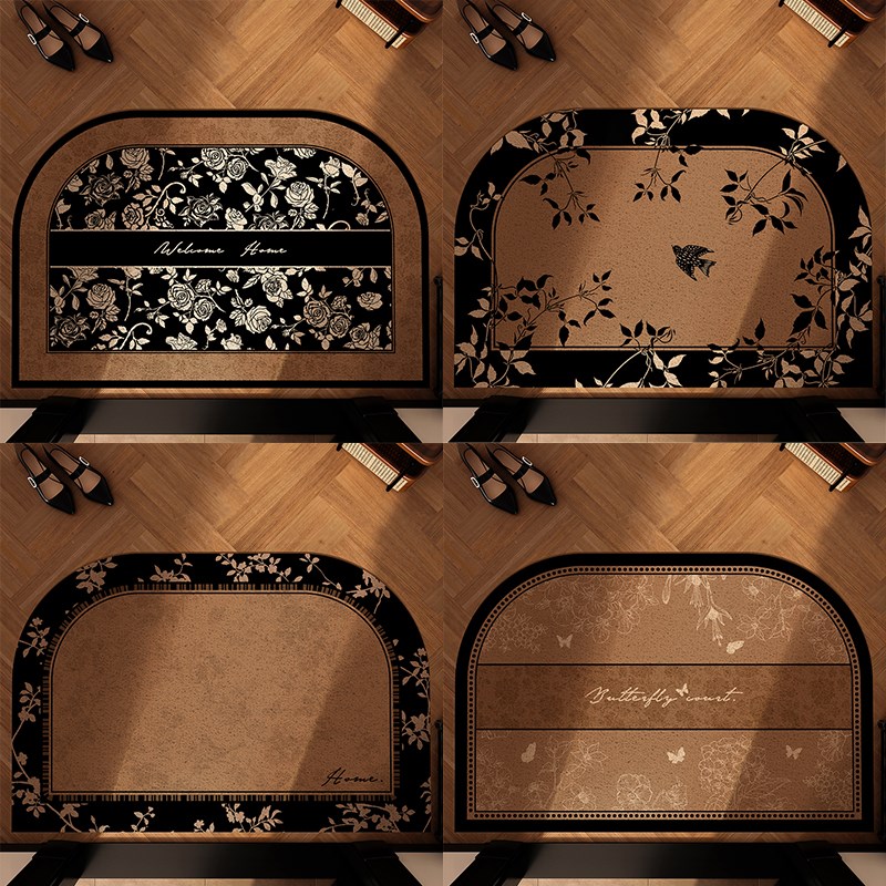 中古风轻奢高级感入户门地垫丝圈门口地毯门垫进门可裁剪耐脏脚垫