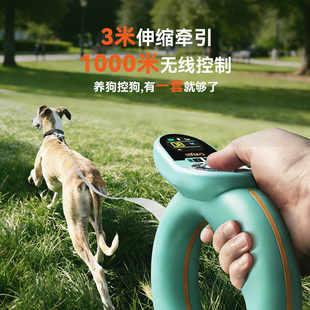 训狗器 IDMG智训牵引绳训狗牵引绳电击项圈无线遥控伸缩牵引一体式