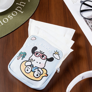 姨妈巾大容量收纳包便携可爱帕恰狗收纳小包方形收纳包防水简约