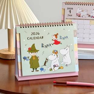 2026年新款日历创意姆明家族台历月计画打卡记事本桌面摆件
