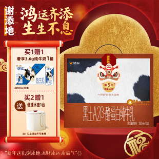 谢添地黑土A2β酪蛋白纯牛乳250ml*10盒纯牛奶肠胃易吸收送礼