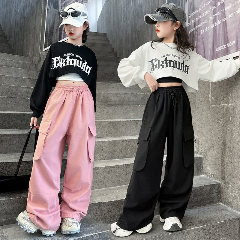 女童爵士舞服装套装春秋冬时髦酷