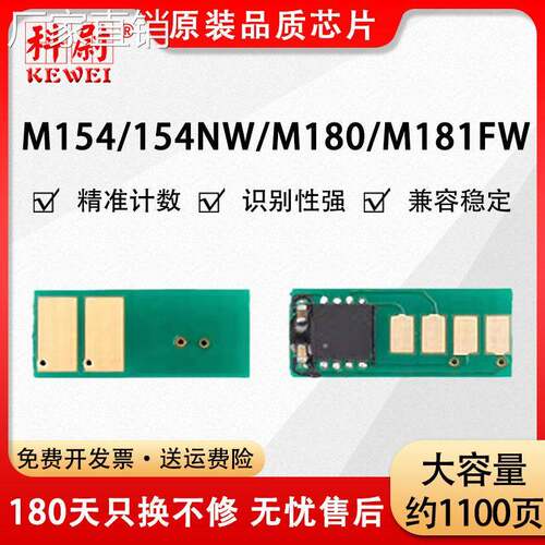 适用惠普m154a芯片m180n hp204a M181fw CF510a硒鼓芯片154nw彩色