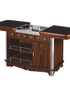 C-68B星级酒店西餐厅会所欧式拉合豪华鲍鱼车带轮子自助煮餐车