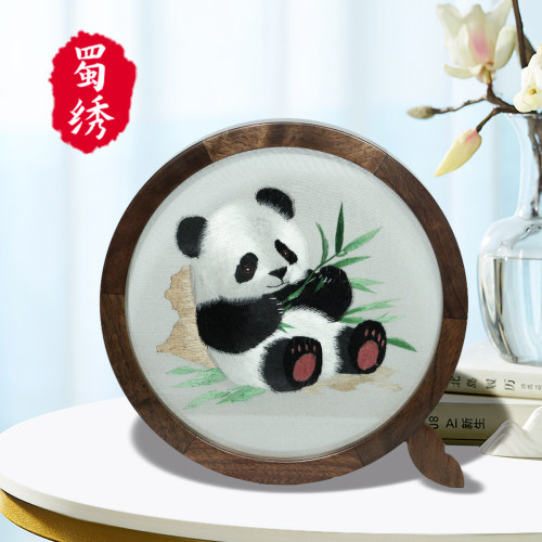 双面绣送老外及客户礼物装饰熊猫