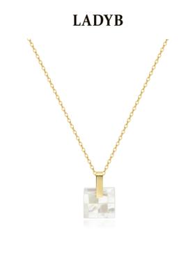 LADYB天然贝母项链精致高保色