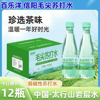 信阳毛尖苏打水366ml*12瓶百乐洋苏打水弱碱性清爽解腻夏季饮品