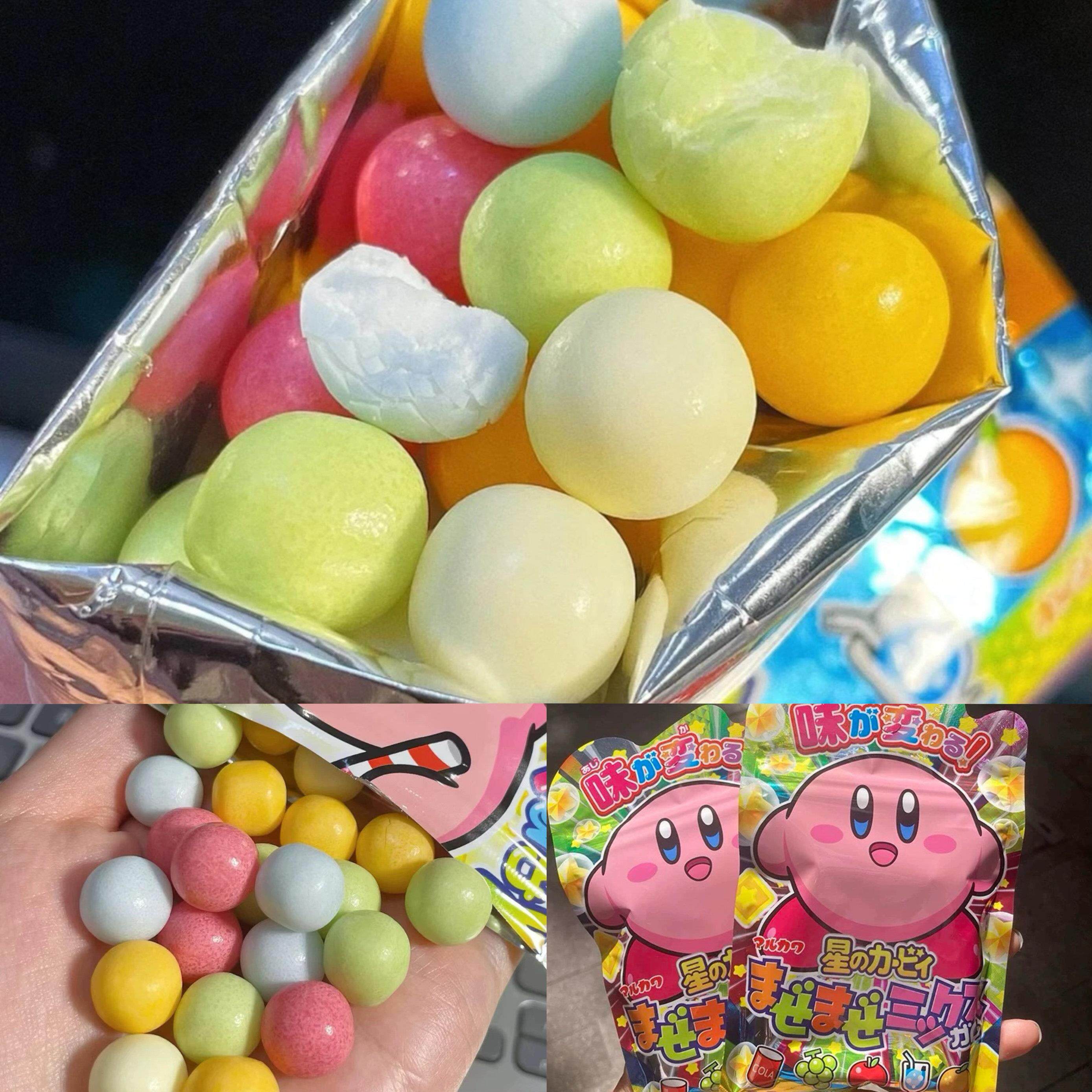 日本进口丸川混合口味星之卡比口香糖可乐水果汽水味泡泡糖小零食