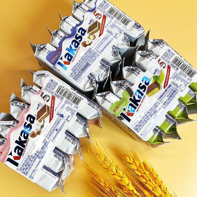 kakasa威化饼干不二良品威化饼干100g巧克力榛子味宿舍休闲食品