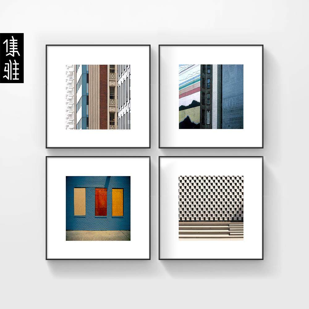 艺术品现代简约抽象建筑摄影装饰画玄关客厅餐厅办公室挂画