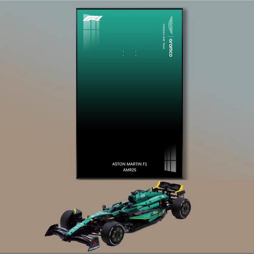 适用于马丁F1红牛RB20法拉利F1奔驰F1索伯C44积木上墙相框展示板
