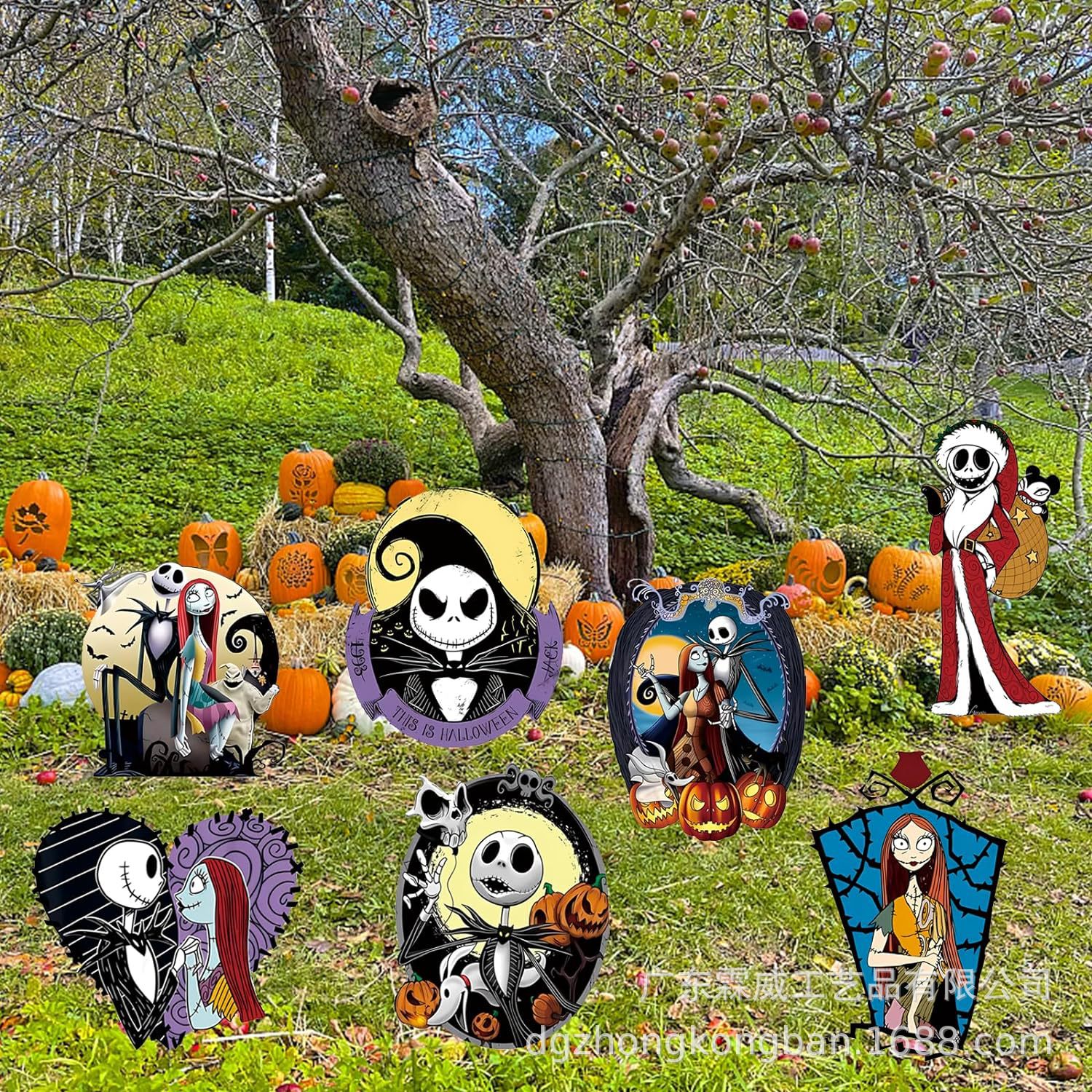 跨境新款 万圣节庭院地插牌噩梦亡灵僵尸 恐怖户外草坪装饰插牌