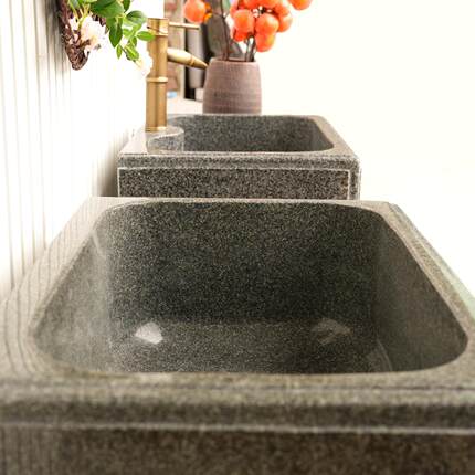 花岩拖布池户外庭墩院布池花园落地475阳岗台石头拖把池用石材家