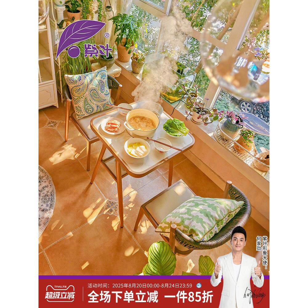 紫叶阳台桌椅电磁炉火锅泡茶一体机网红小公寓茶几餐桌阳台桌
