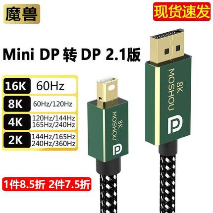 魔兽Mini DP转DP线2.1版兼容1.4版 8K 60Hz 4K 240Hz笔记本显示器