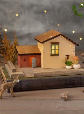 阿楹 日系小木屋装饰品摆件床头电视柜女孩书架家居开 放格展示架