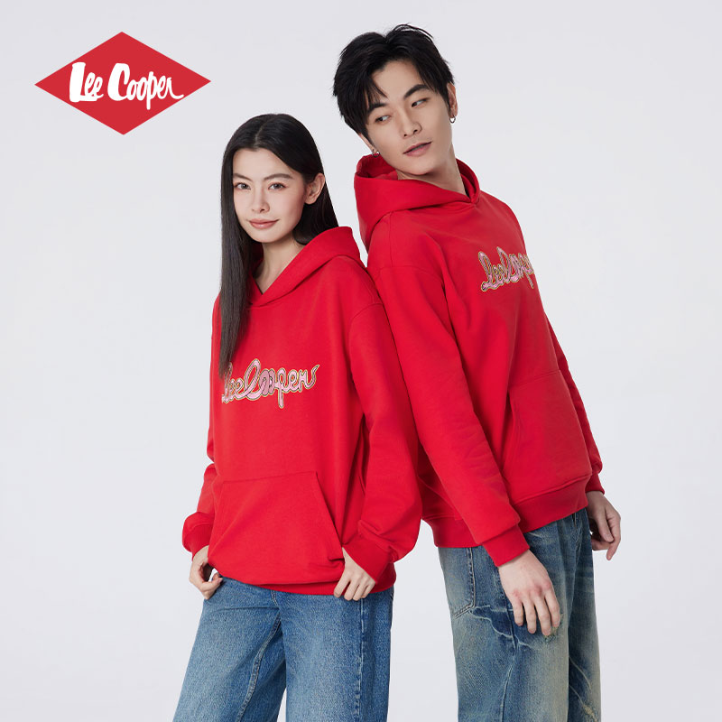 LeeCooper蛇年限定红色连帽卫衣