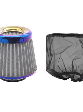 63/70/76/83/90/101mm烤蓝不锈钢车改装进气空滤大流量冬茹头滤芯