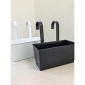 双挂钩铁制大小悬挂花盆阳台护栏长方形花桶日常家居装 饰悬挂花盆