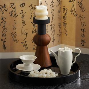 宫廷古装剧复古中式甜点台托盘茶具杯盏烛台美陈场景布置装饰摆件