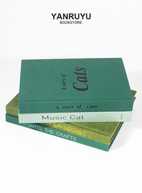 简约现代绿色主题样板房装饰书客厅书房茶几办公室软装饰品摆件书