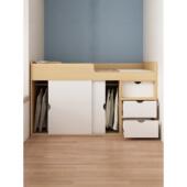 定制小户型上床下柜组合多功能儿童高低床单人床高架箱简易收纳床