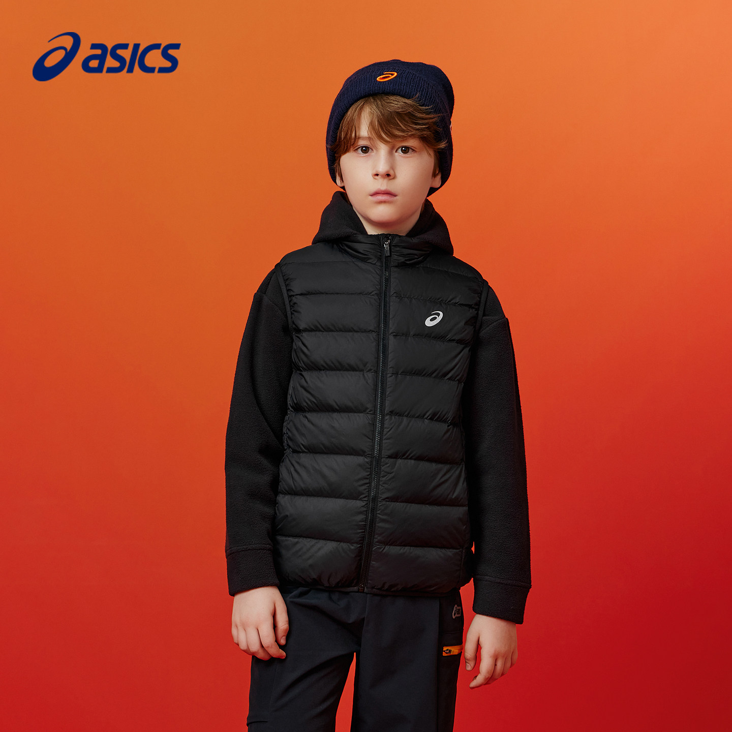 中大童中性款百搭羽绒马甲亚瑟士