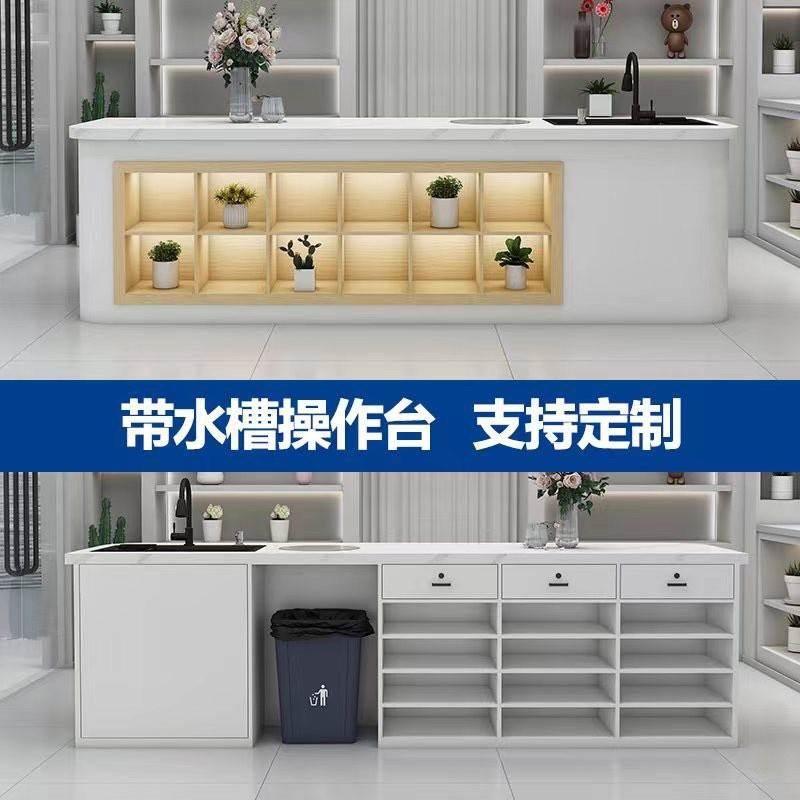 花店操作台收银台花艺工作台水果店果切台公司水吧台家用大理石