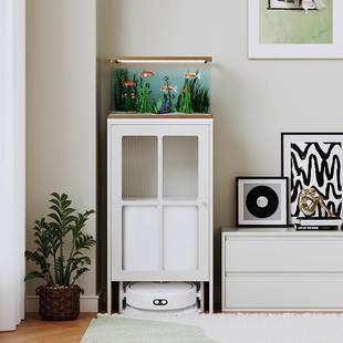 科沃斯扫地机器人置物架可换水基站上方收纳置物柜鱼缸架电视边柜